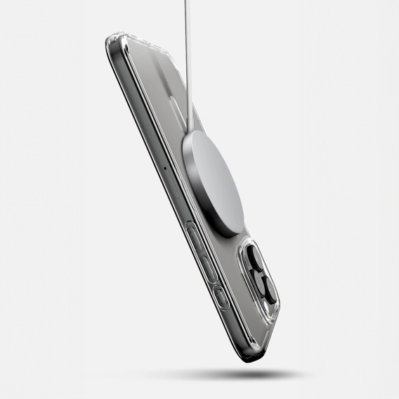 Чехол ERBORD MagSafe для iPhone 16 Pro, активная кнопка, прозрачный + стекло для экрана