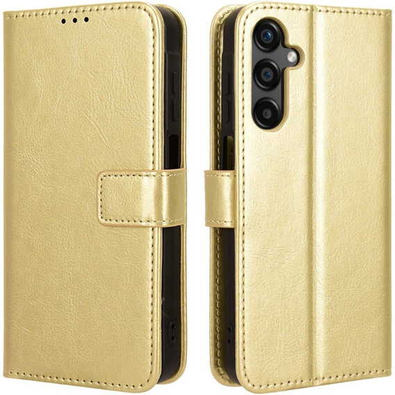 Откидной чехол для Samsung Galaxy M55 5G, Crazy Horse Wallet, золотой