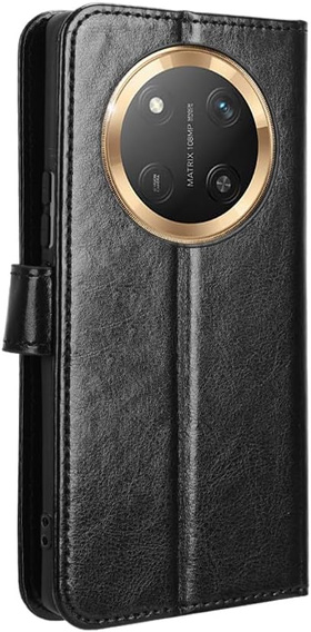 Футляр з клапаном для Honor Magic 7 Lite, Crazy Horse Wallet, чорний