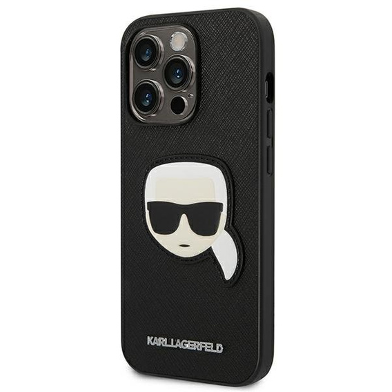 Чехол Karl Lagerfeld до iPhone 14 Pro Max, Saffiano Karl's Head Patch, чёрный