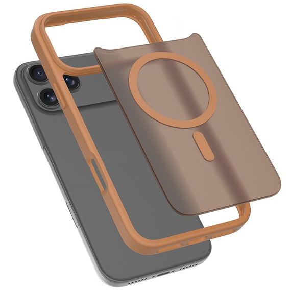 Матовый чехол для iPhone 17 Pro Max, для MagSafe, полупрозрачный коричневый