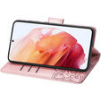 Откидной чехол для Oppo Reno 11F 5G, Butterfly, розовый rose gold