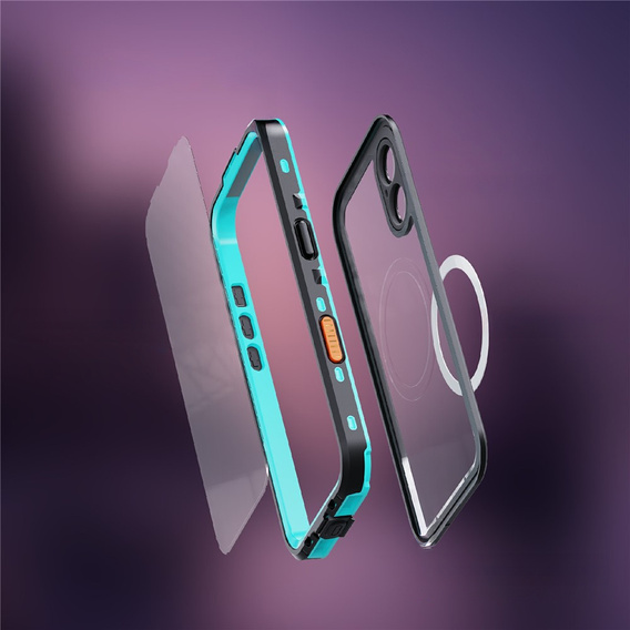 Чохол для iPhone 17, водонепроникний IP68, SHELLBOX MagSafe, синій
