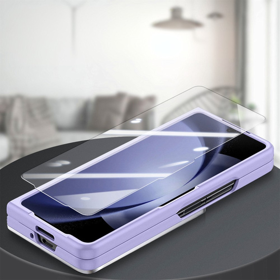 Чохол для Samsung Galaxy Z Fold 5 5G, з підставкою, склом та стилусом, шкіряний, чорний