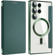 Чохол-книжка для Samsung Galaxy S24 Ultra, RFID Wallet MagSafe CamShield, зелений