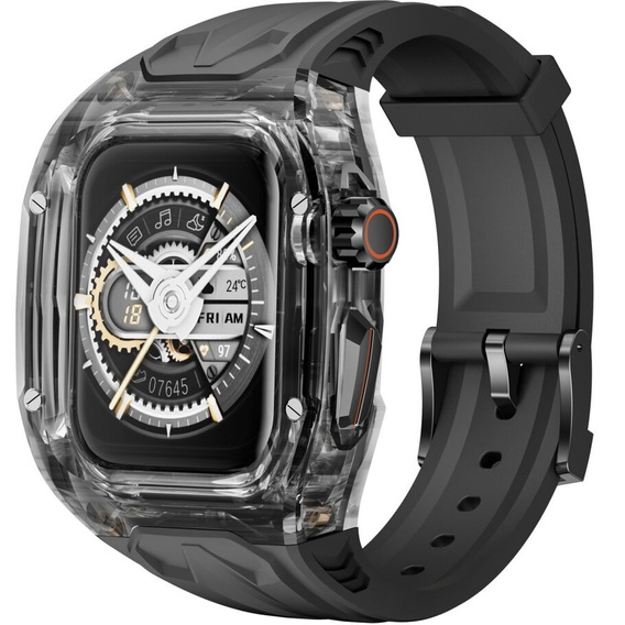 Силиконовый ремешок с чехлом для Apple Watch 1/2/3/4/5/6/7/8/9/10/SE/Ultra/Ultra 2 42/44/45/49MM