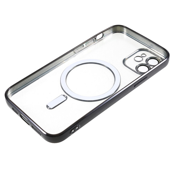 Чохол для iPhone 12, Electro MagSafe, чорний + Скло на екран