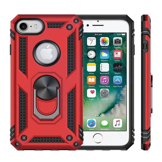 Броньований Чoхол до iPhone 6/6S/7/8/SE 2020/SE 2022, Nox Case Ring, червоний