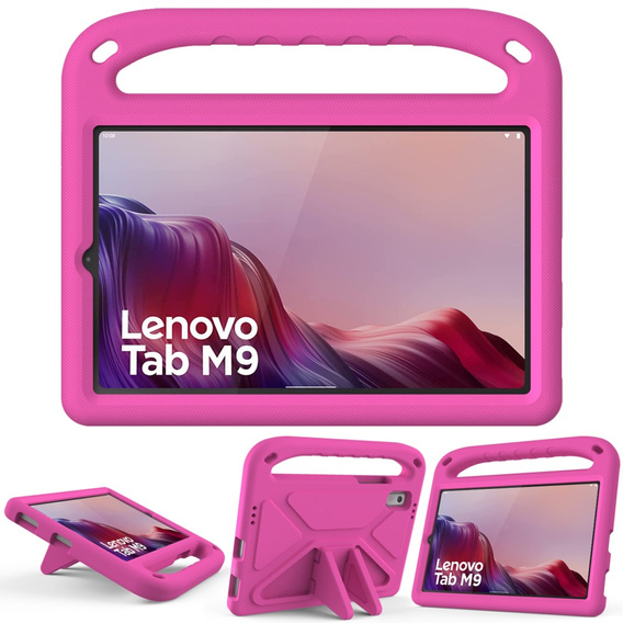Дитячий чохол для Lenovo Tab M9, дитячий чохол з ручкою, рожевий