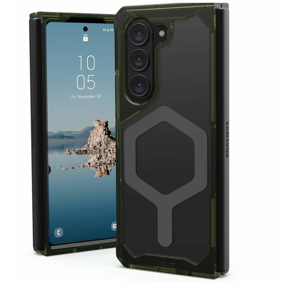 Чехол Urban Armor Gear до Galaxy Z Fold 5 5G, Plyo MagSafe, прозрачный / зеленый