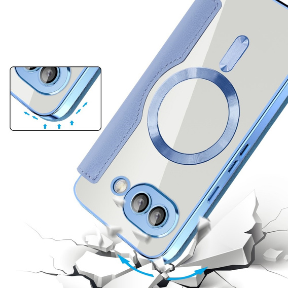 Откидной чехол для Google Pixel 9A, RFID Wallet MagSafe CamShield, синий