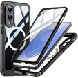 Чохол для Samsung Galaxy S25 Edge, Shockproof, зі склом, для MagSafe, чорний