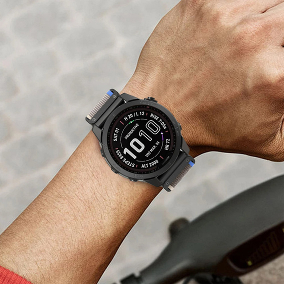 Нейлоновий ремінець до Garmin Fenix 22mm, Grey / Blue