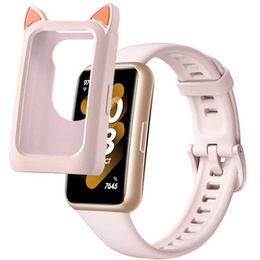 Силіконовий чохол CAT EARS для Huawei Honor Band 6/7, Pink