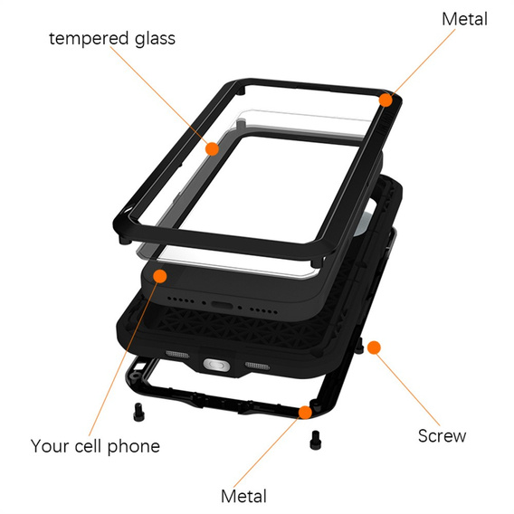 Броньований чохол із загартованим склом для iPhone 17 Pro