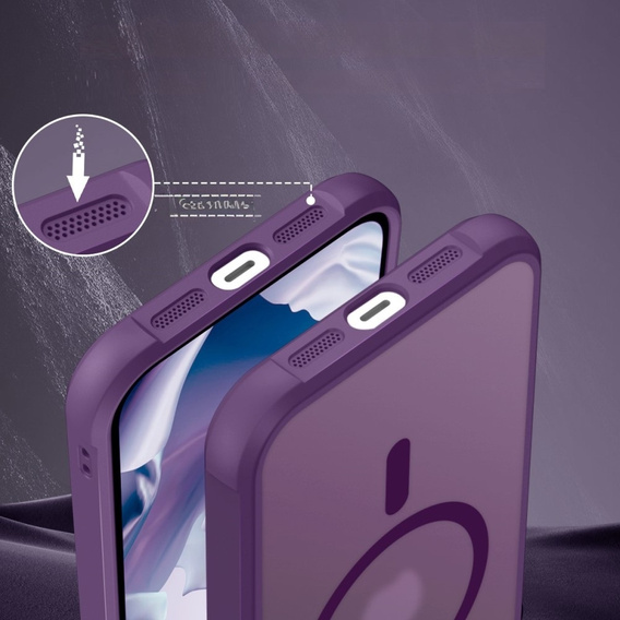 Магнитный чехол Magsafe для iPhone 15 Plus, фиолетовый