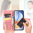 Откидной чехол для Realme C71, Butterfly, розовый rose gold