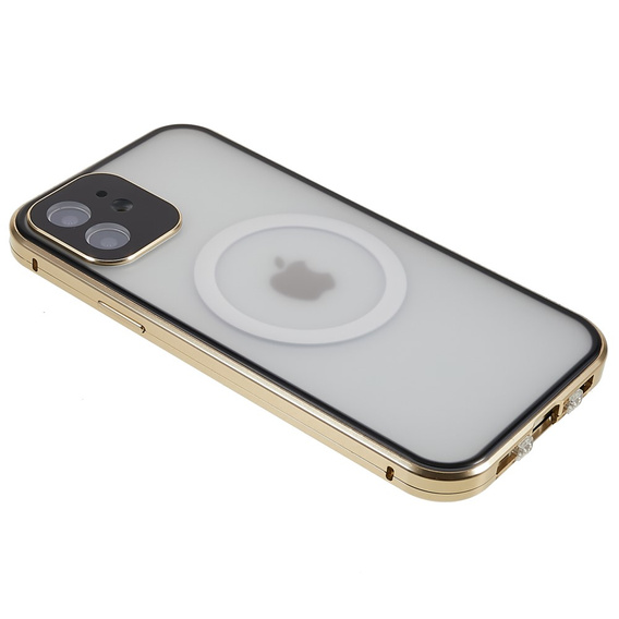 Магнітний чохол Dual Glass MagSafe для iPhone 12, золотий