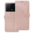 Чохол-книжка для Xiaomi Poco X6 Pro 5G, Mandala, рожевий rose gold