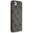 Чехол GUESS до iPhone 16E, 4G Ring Classic Logo, коричневый