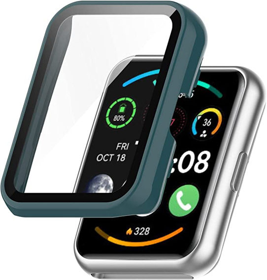 Силіконовий футляр із вбудованим захисним склом до Huawei Watch Fit 2, Green