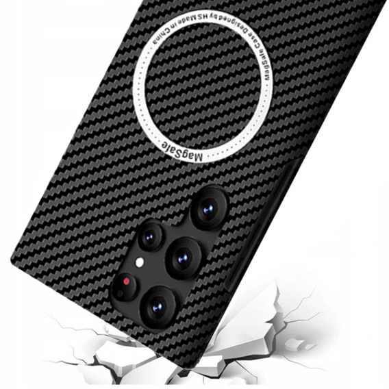 Чехол до Samsung Galaxy S21 Ultra, Magsafe Slim Carbon, чёрный