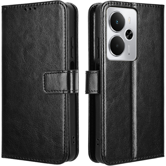 Откидной чехол для Realme 14 5G / Realme 14T 5G, Crazy Horse Wallet, чёрный