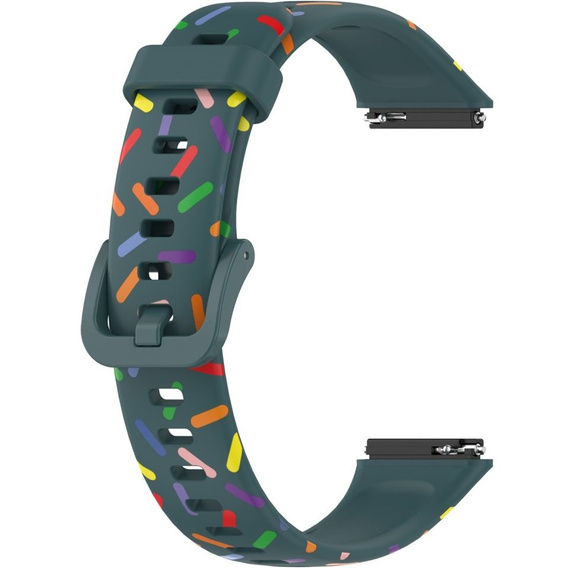 Силиконовый ремешок для Huawei Band 7, Green / Colorful