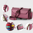Чохол CASEME для Samsung Galaxy S25 FE, RFID Leather Wallet з плечовим ременем, червоний