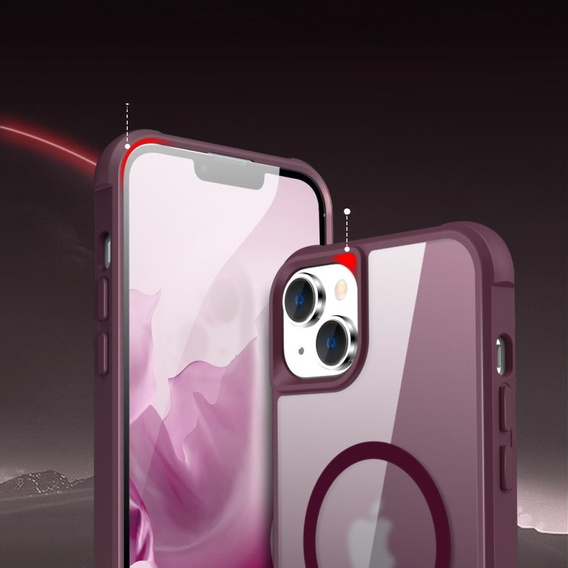 Магнітний чохол Magsafe для iPhone 15 Plus, бордовий