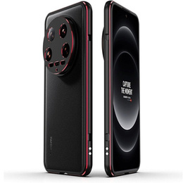 Чохол для Xiaomi 14 Ultra, Armor Bumper, з кришкою об'єктива, чорний / червоний