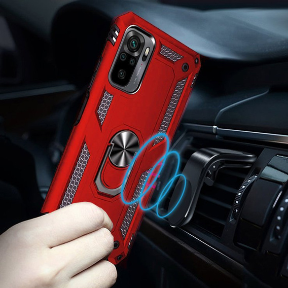 Броньований Чoхол до Xiaomi Redmi Note 10 / 10S, Nox Case Ring, червоний