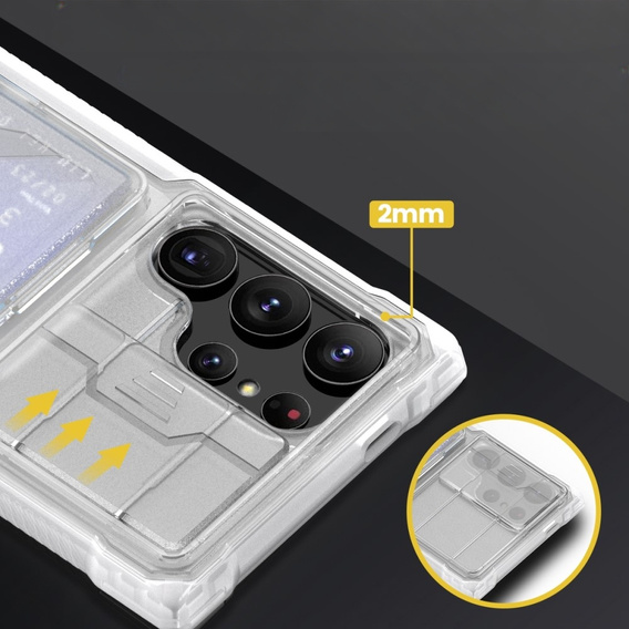Чохол для Samsung Galaxy S24 Ultra, ERBORD SlideGuard with Card Holder, прозорий