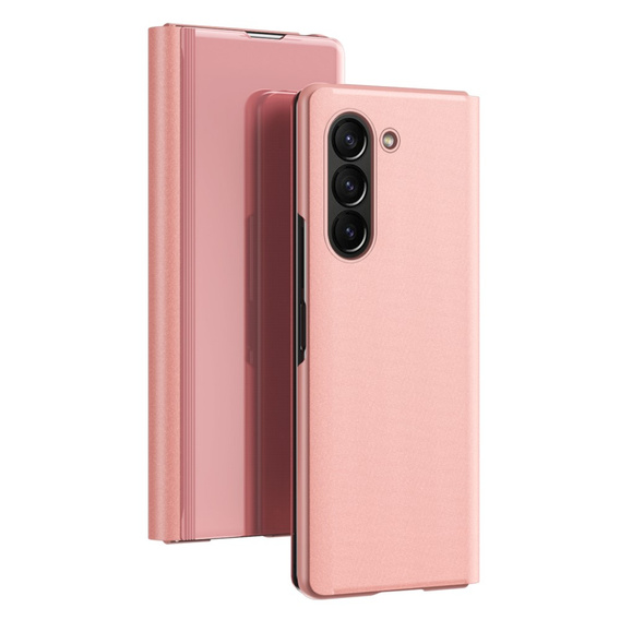 Чoхол до Samsung Galaxy Z Fold 5 5G, Clear View, рожевий rose gold
