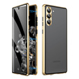 Чехол для Samsung Galaxy S23, Magnetic Dual Glass, золотой