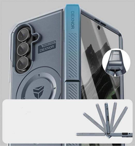 Магнитный бронированный чехол Dexnor с двойным основанием для Samsung Galaxy Z Fold7