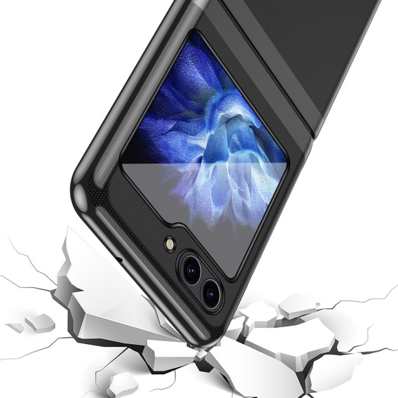 Чехол для Samsung Galaxy Z Flip7 FE / Z Flip6, PC Case, прозрачный / черный