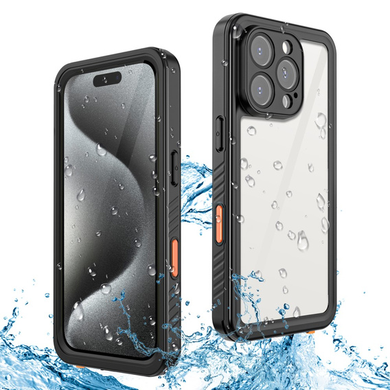 Водонепроницаемый чехол IP68 для iPhone 16 Pro, чёрный