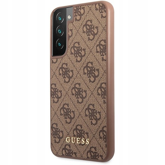 Чoхол GUESS до Samsung Galaxy S23, 4G Metal Gold Logo, коричневий