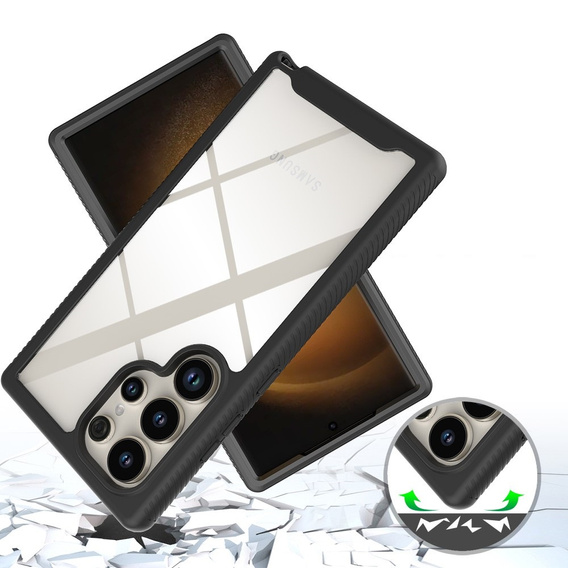Чехол для Samsung Galaxy S24 Ultra, Shockproof, с пленкой, чёрный