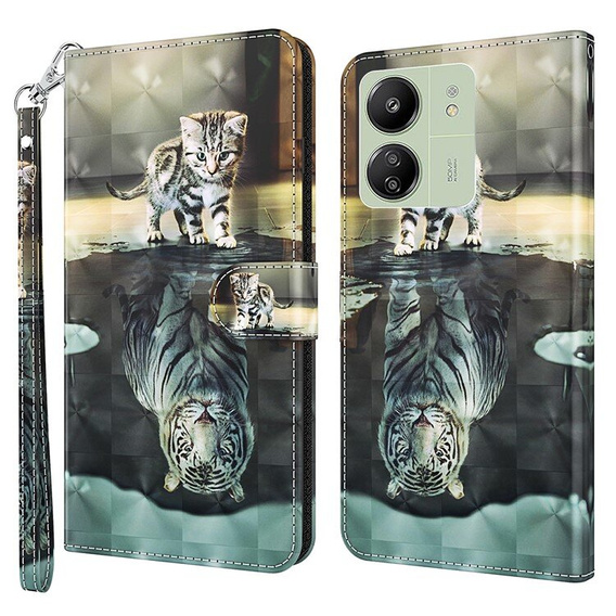 Чохол-книжка для Xiaomi Redmi 13C / Poco C65, Wallet, Cat & Tiger