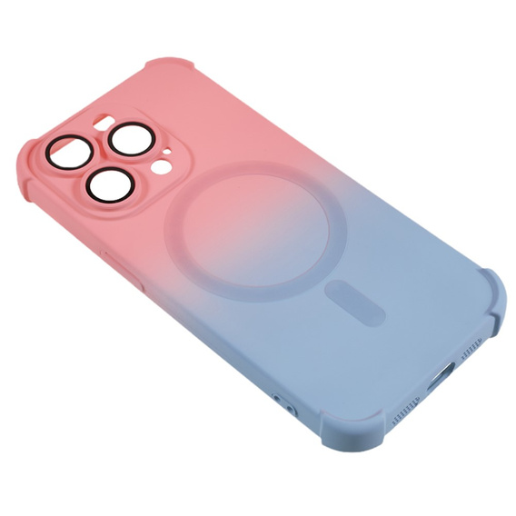 Силиконовый чехол для iPhone 14 Pro, градиентный магнитный, для MagSafe, розовый / синий