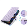 чехол-крышка для Xiaomi Redmi Note 13 Pro 4G / Xiaomi Redmi Note 14S / Xiaomi Poco M6 Pro 4G, Rhombus Crossbody Leather, фиолетовый