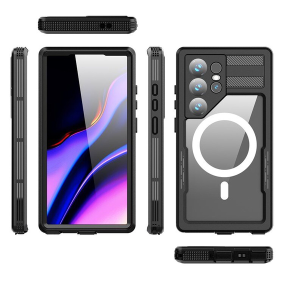 Водонепроницаемый чехол для Samsung Galaxy S24 Ultra, Redpepper, для MagSafe, чёрный