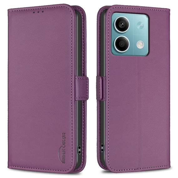 Откидной чехол для Xiaomi Redmi Note 13 5G, BINFEN Wallet, тёмно-фиолетовый