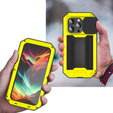 Чехол для iPhone 15 Pro, R-JUST CamShield Slide, бронированный, жёлтый / черный