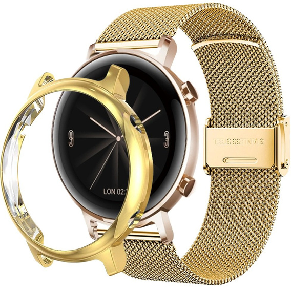 Металический браслет с чехлом для часов Huawei Watch GT 2 42mm, Gold