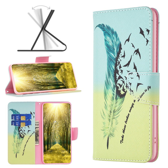 Чохол-книжка для Xiaomi Redmi 13C / Poco C65, Wallet, feather, м'яти