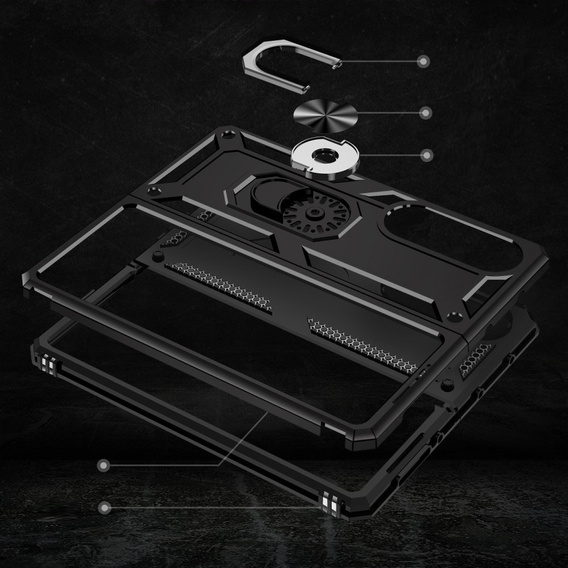 Бронированный Чехол до Samsung Galaxy Z Fold 4 5G, Nox Case Ring, чёрный