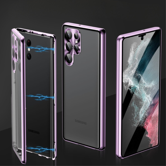 Чохол для Samsung Galaxy S21 Ultra, Magnetic Dual Glass, фіолетовий